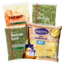 Boerenkool fijn zak à 300 gram
andijvie fijn, hutspot of CêlaVíta
oma’s kruimige aardappelen zak à 500 gram